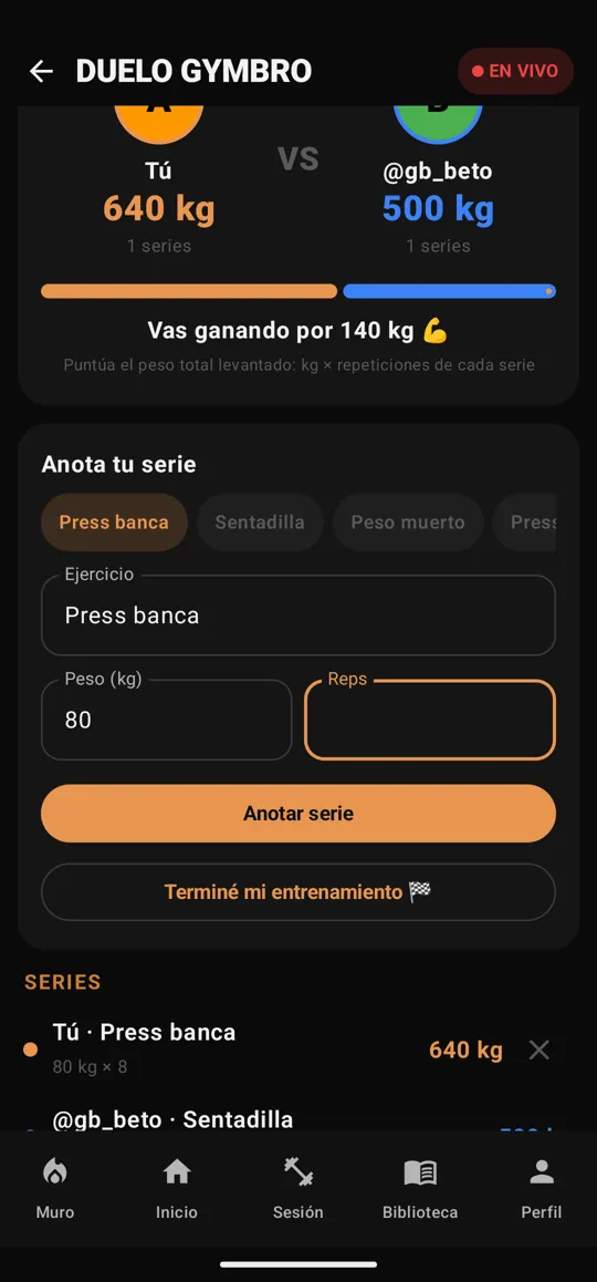 Duelo GymBro en vivo