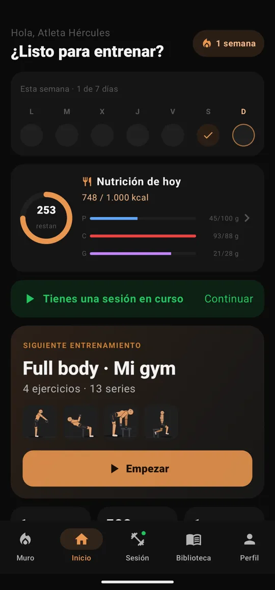 Pantalla de inicio de HERCULES