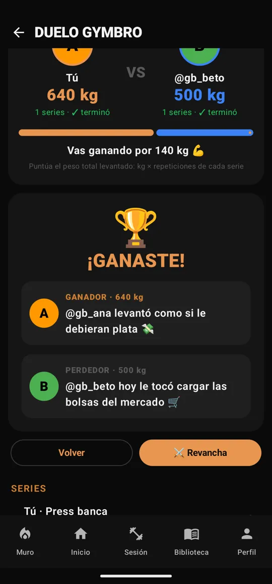 Resultado del duelo